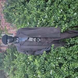 London Fog Men's Vintage Dark Gray Cotton Blend Trench Coat W/Removeable Lining
